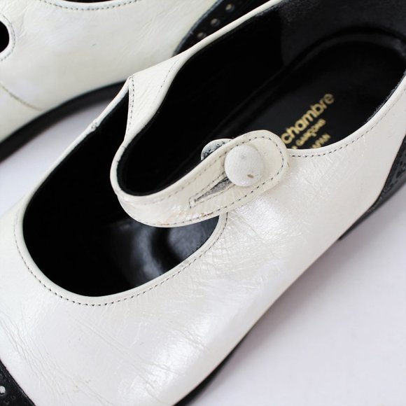SOLD*************Comme Des Garcons Shoes Black White Mary Janes - Picture 14 of 16